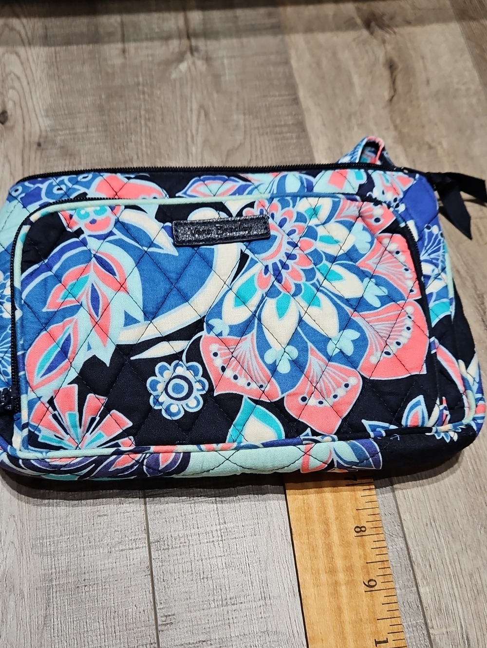 Quilted Floral Crossbody Bag in Navy Multi - Picture 5 of 5